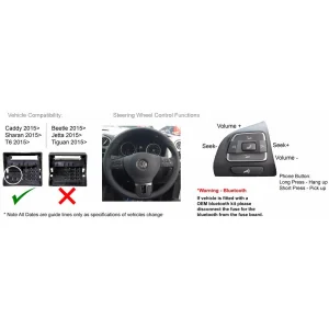CTSVW015.2, Interface mandos volante, VW Beetle 2015,Caddy 2015,Jetta 2015, Scirocco 2015, Sharan 2015, T6 2015, Tiguan 2015