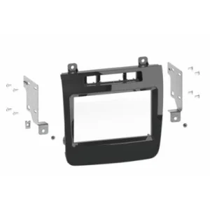 Marco radio VW Touareg 2010, tamaño 2Din, negro brillante