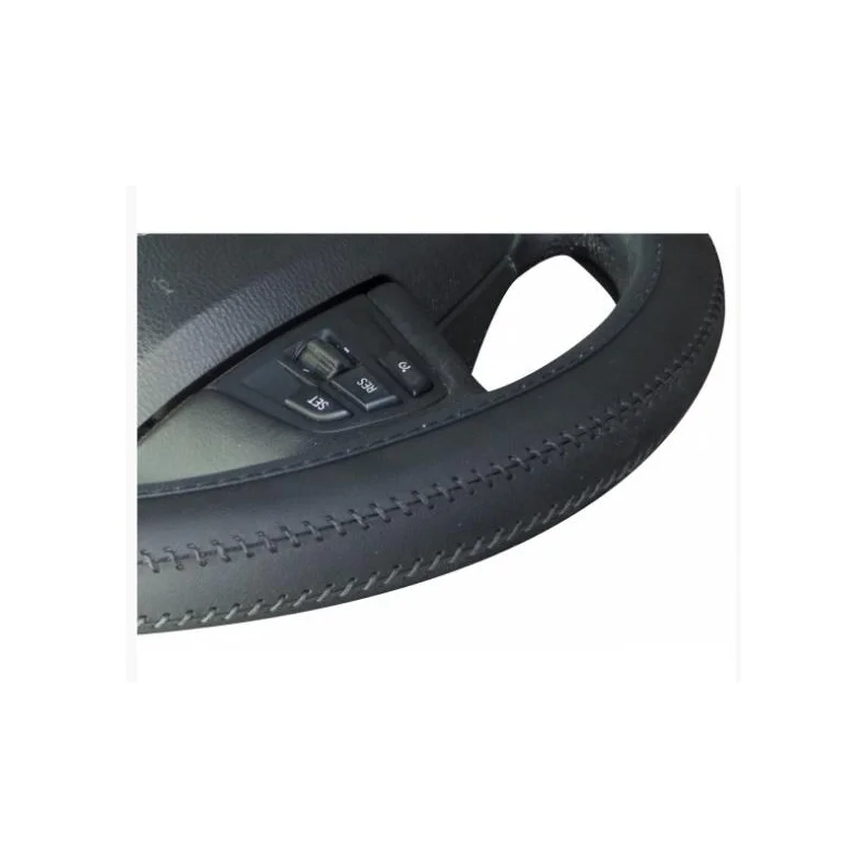 ACT VOL FUN 05, Funda universal de piel para volante 37 39cm, costura en negro