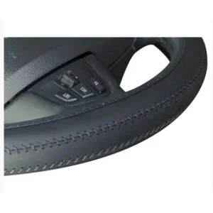 ACT VOL FUN 05, Funda universal de piel para volante 37 39cm, costura en negro