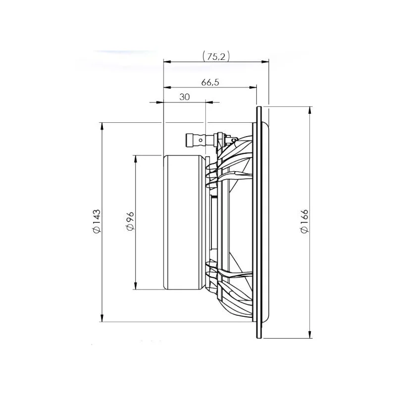 Gladen Audio PRO 165, Juego de woofers medios 16.5cm. Potencia max 230W, medidas