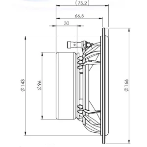 Gladen Audio PRO 165, Juego de woofers medios 16.5cm. Potencia max 230W, medidas