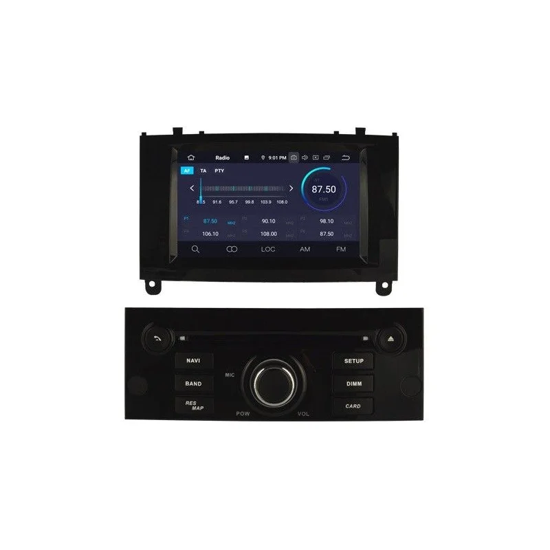 Navegador Peugeot 407 con Android 15 color negro
