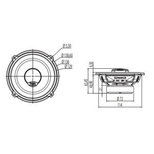 Focal ICU130, altavoces coaxiales 13cm, potencia máxima 120W/ RMS 60W, medidas
