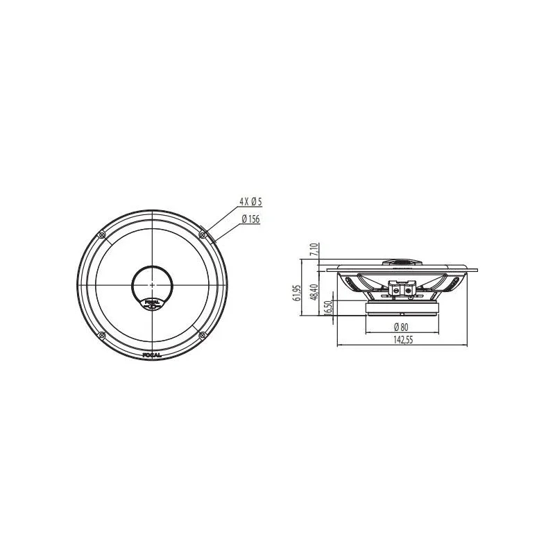 Focal ICU165 Altavoces 16,5cm, Coaxiales, medidas