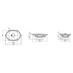 Altavoces 5x7 Coaxiales, potencia max 140W/70W RMS, Focal ICU570, medidas