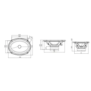 Focal ICU690, Altavoces 6x9, medidas