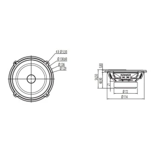 Focal ISU130, altavoces vías separadas, 13cm, medidas