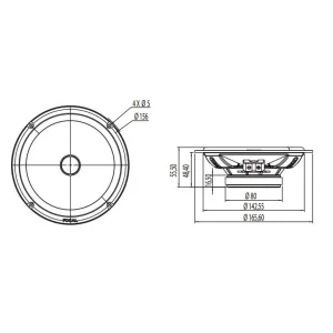 Altavoces Focal ISU165, 2 vías separadas, 16,5cm. Medidas.