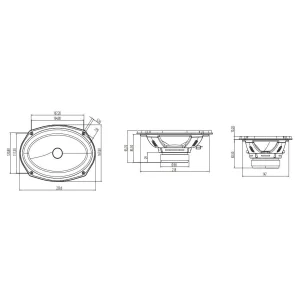 Altavoces 6x9 vías separadas, medidas
