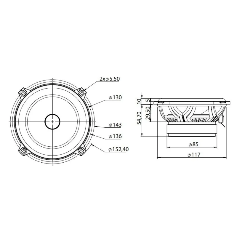 Focal 130AS, Altavoces 2vías separadas de 13cm, medidas