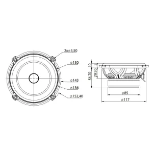 Focal 130AS, Altavoces 2vías separadas de 13cm, medidas