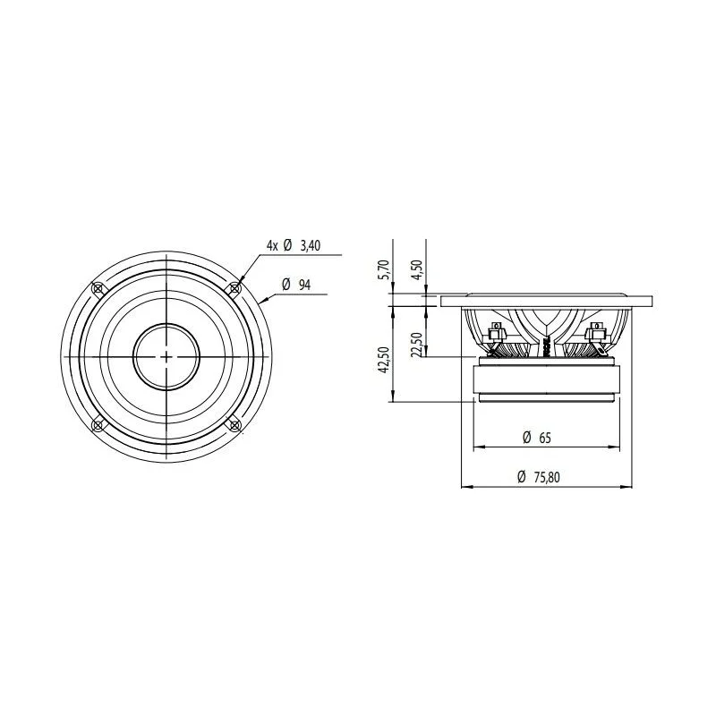 Focal 165AS3, Altavoces 3 vías separadas de 16,5Cm, medidas