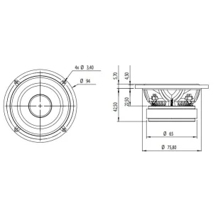 Focal 165AS3, Altavoces 3 vías separadas de 16,5Cm, medidas