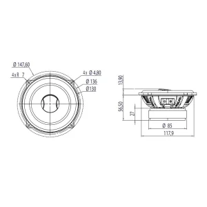 Altavoces Focal PC130, medidas