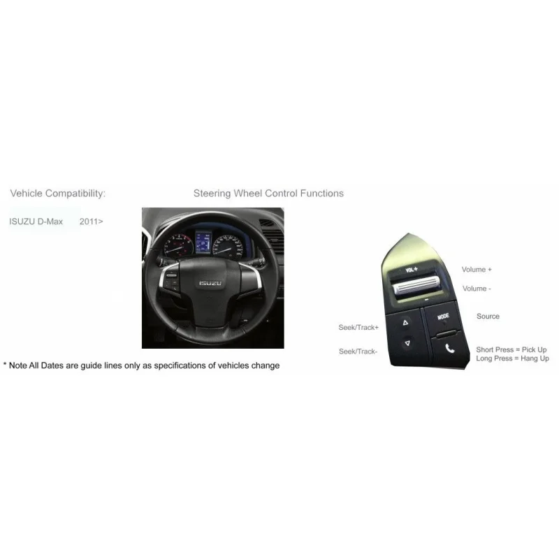 Interface mandos volante Isuzu D Max 2012, MU x 2014