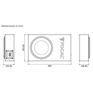 Subwoofer 8" en caja, medidas