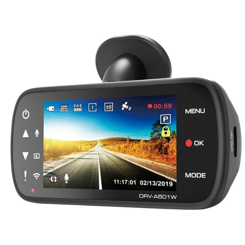 Cámara grabación con WIFI, GPS y pantalla, Kenwood DRV A501W