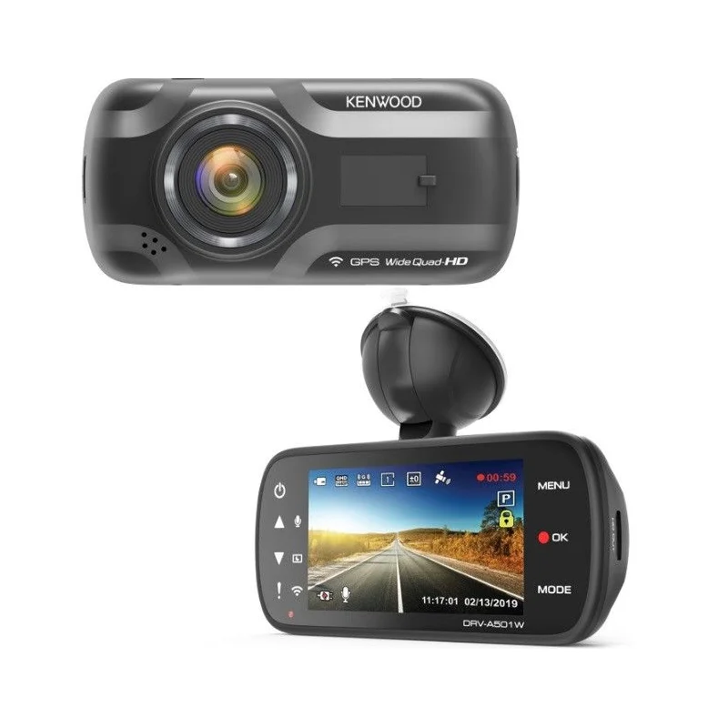 Cámara grabación (Dashcam) Kenwood DRV A501W con WIFI, GPS y pantalla