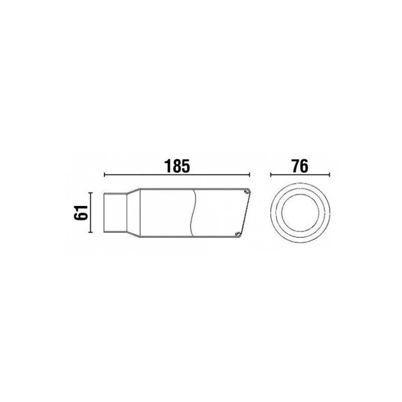 Cola escape universal inox, diametro salida 76mm, ACT COL 6032