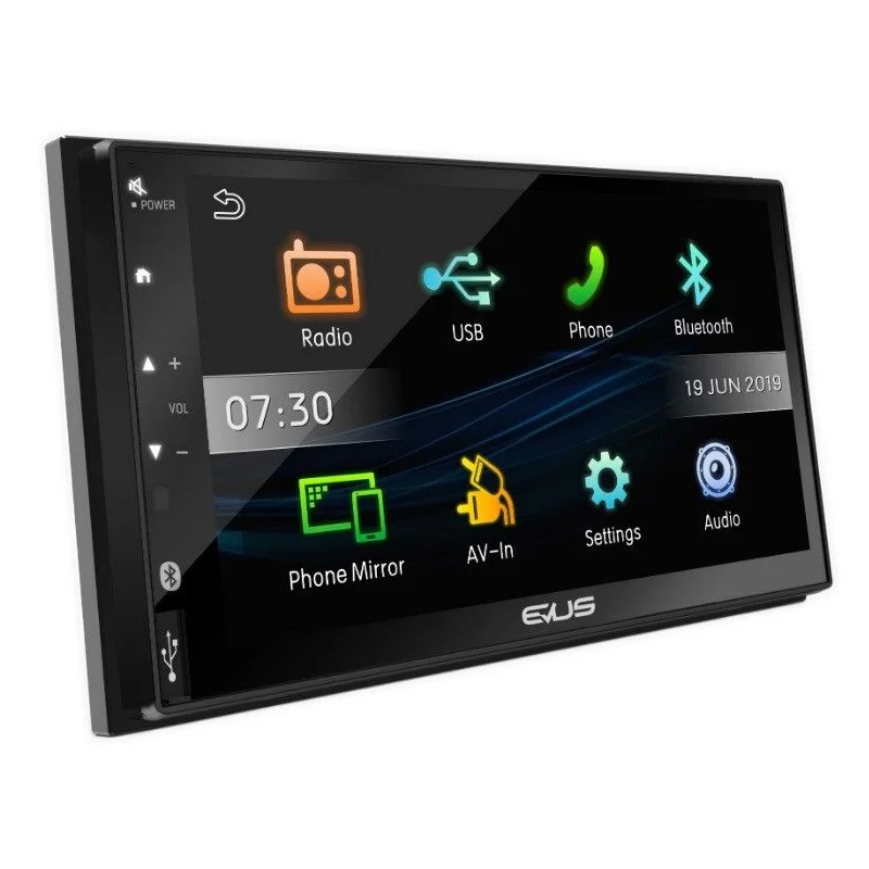 Radio con pantalla 6,8", Bluetooth y USB, EVUS DD190R