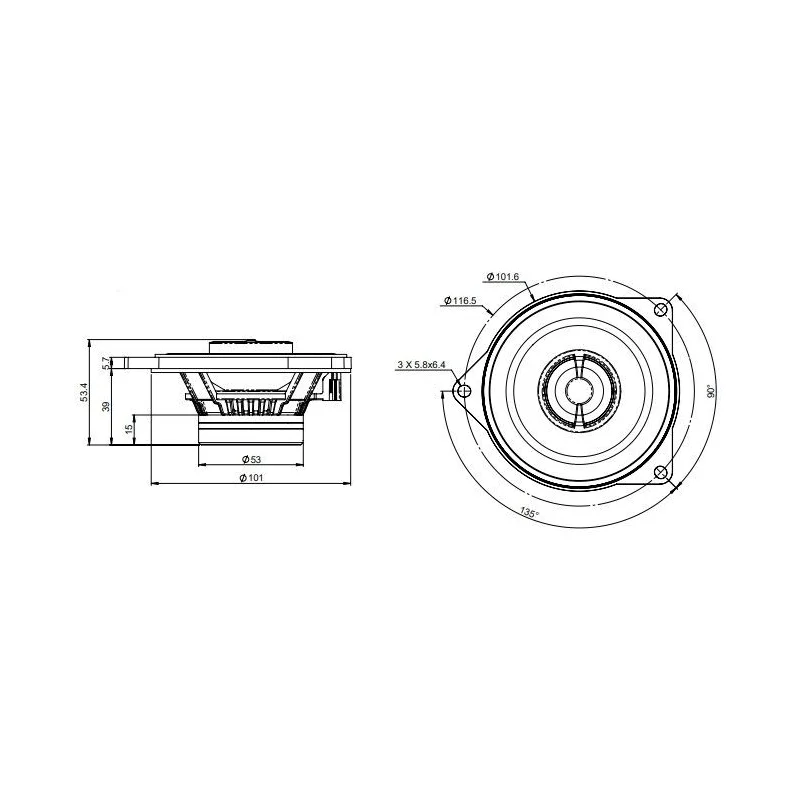 Altavoz central BMW. Woofer 100mm (5"). Focal ICCBMW100
