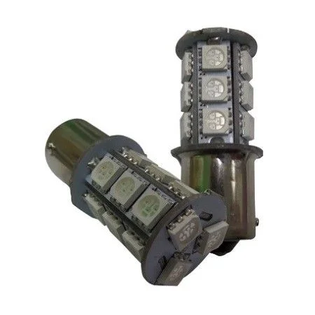 Pareja bombillas led BAU15S 1 polo, descentrada color ambar CAN BUS