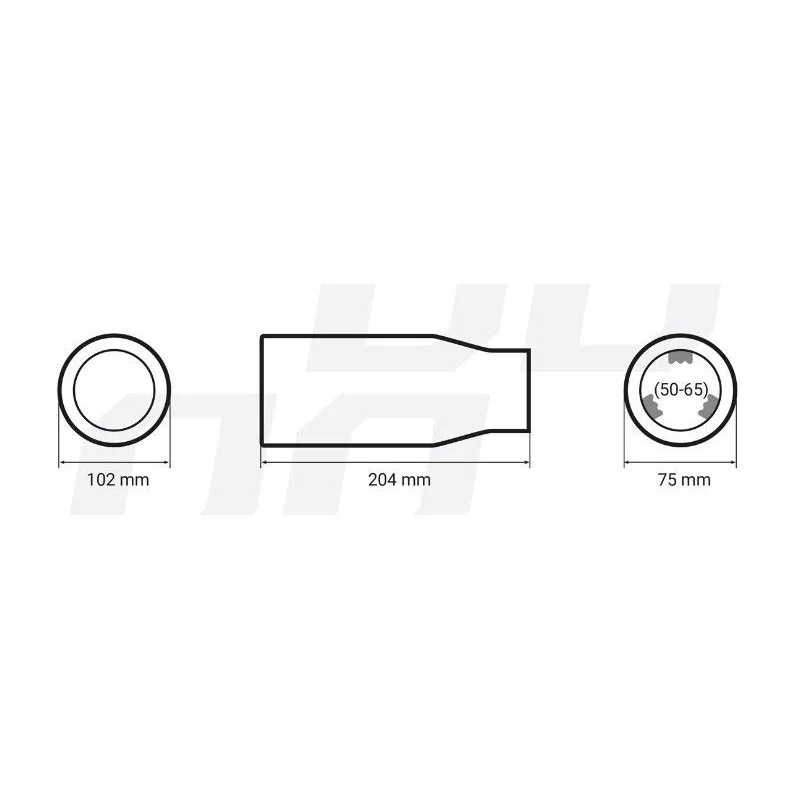 Embellecedor cola escape universal MT018BC, acero inoxidable