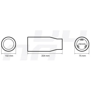 Embellecedor cola escape universal MT018BC, acero inoxidable