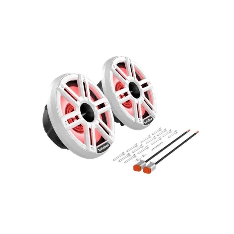 Rockford Fosgate M2 8H, Altavoces marinos 20cm con LED de colores, acabado en blanco