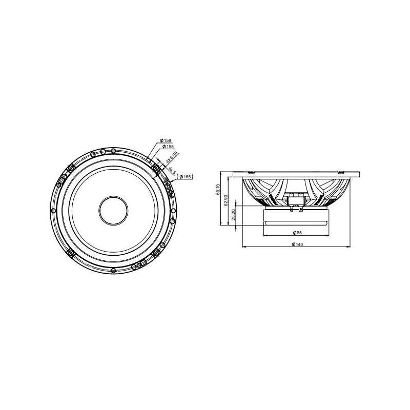 Altavoces vías separadas, Harley Davidson, Focal, medidas woofer