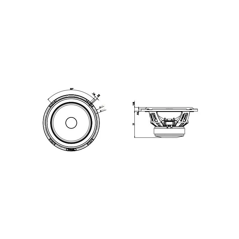 Focal PS165FXE, Altavoces 2 vías 16,5cm, potencias max 160W / RMS 80W, medidas woofer