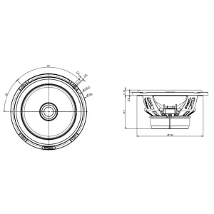 Altavoces 6,5", 2 vías, potencia max 140W / RMS 70W, Focal PC165FE, medidas