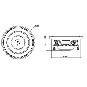 Focal P20FSE, Subwoofer de 8", potencia máxima 400W y RMS 200W, medidas