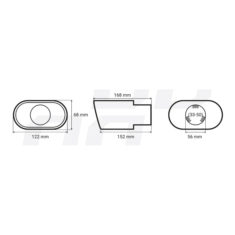 Cola escape, acero inoxidable, universal, MT019BLC