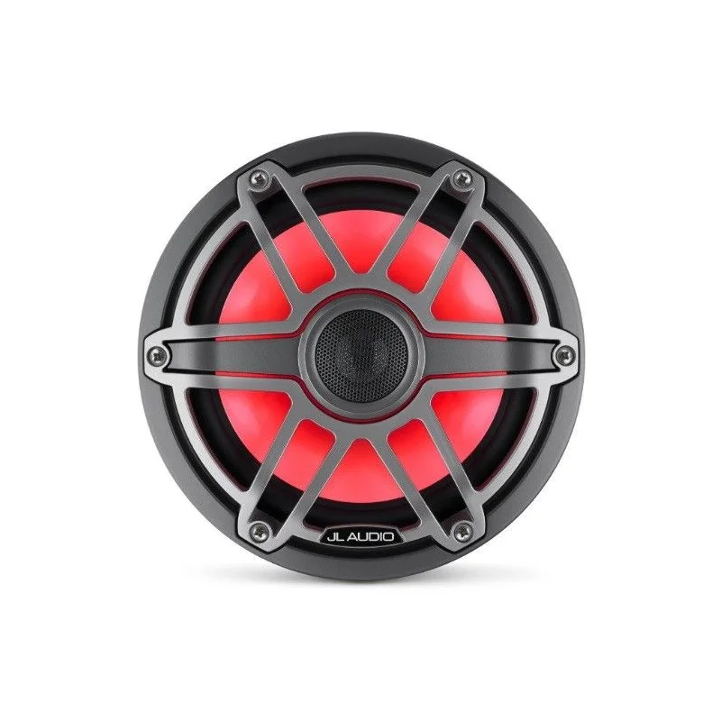 JL Audio M6 770X S GmTi i Altavoces marinos 7,7" con luz LED, rejilla de titanio