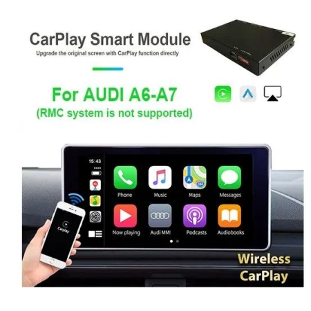Carplay Android Auto Audi A6 y A7, año 2010 2018, wireless.