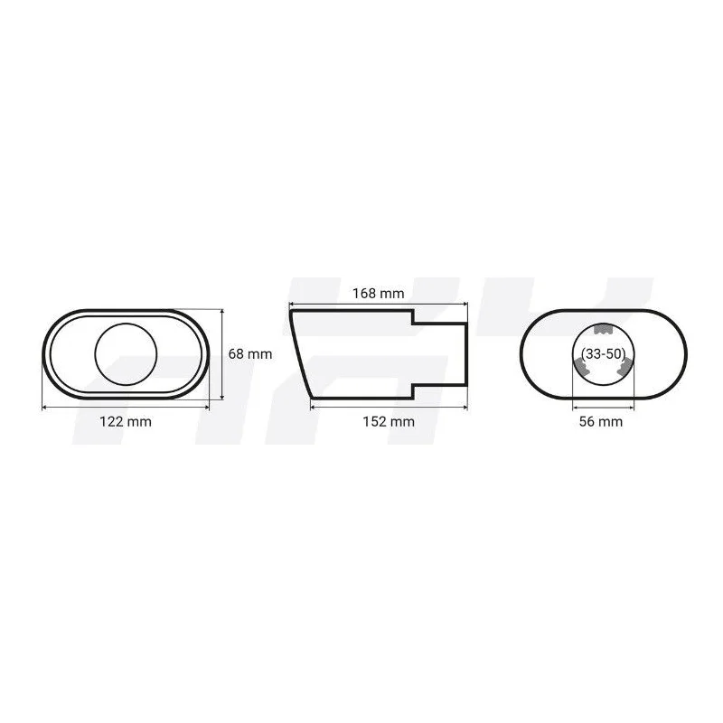Cola escape, acero inoxidable, universal, modelo MT019