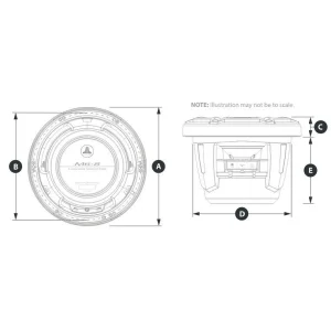JL Audio Subwoofer marino 8" (20cm), medidas, rejilla deportiva