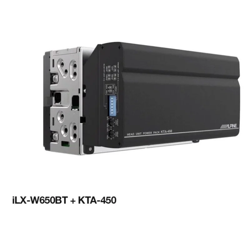 Amplificador compacto Alpine 4 canales. Diseñado para acoplarlo al modelo iLX W650BT.