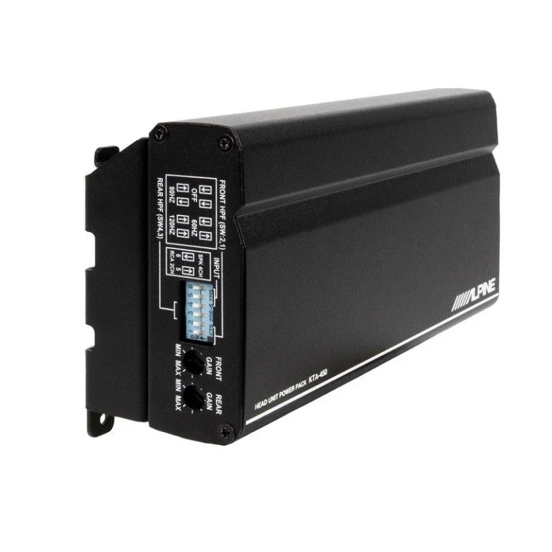 Amplificador ultra compacto Alpine 4 canales. Diseñado para acoplarlo al modelo iLX W650BT.