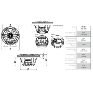 Rockford Fosgate M2 8H, Altavoces marinos 8" (20cm) con LED de colores