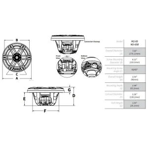 Rockford Fosgate M2 65, Altavoces marinos 6.5" (16.5cm), LED de colores
