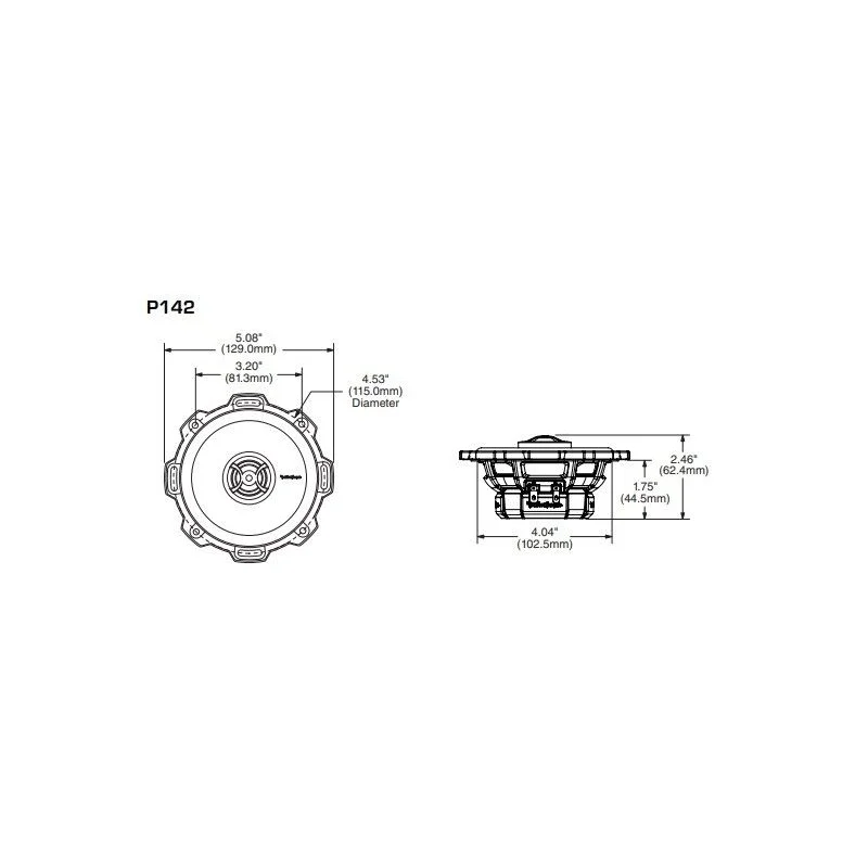 RockFord Fosgate P142, Altavoces 10cm coaxiales