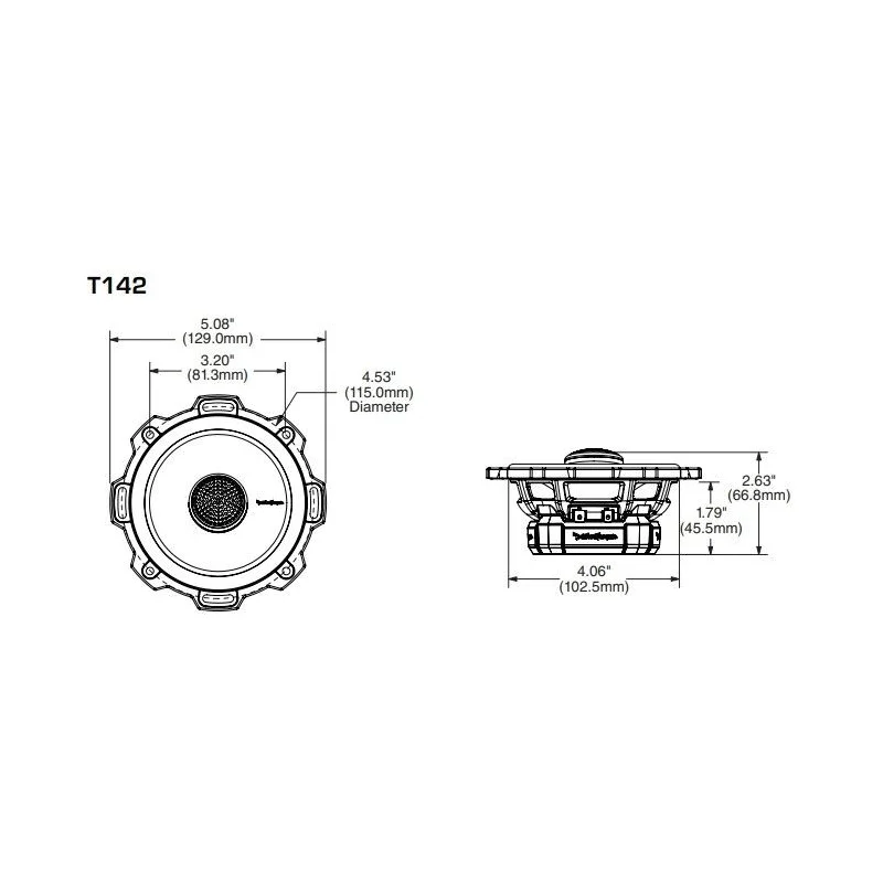 RockFord Fosgate T142, Altavoces 4" (10 cm) coaxiales