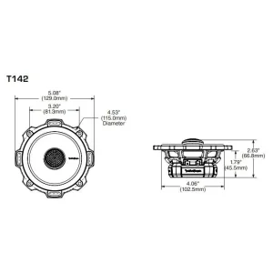 RockFord Fosgate T142, Altavoces 4" (10 cm) coaxiales