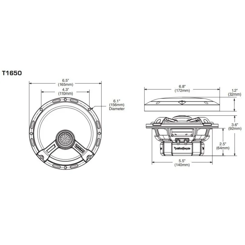 RockFord Fosgate T1650, Altavoces 16.5cm coaxiales