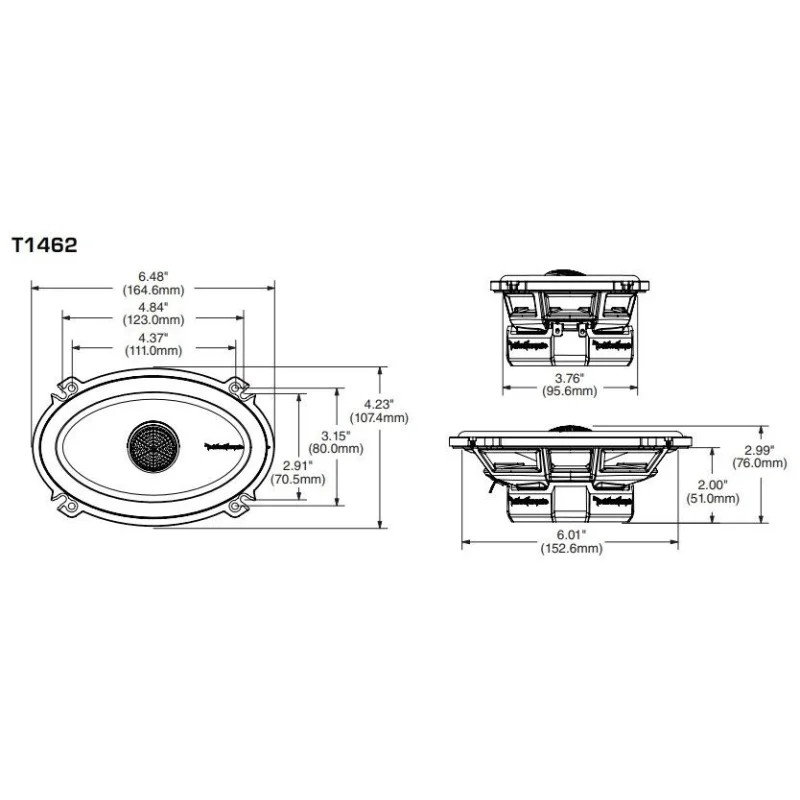 Altavoces 4x6, RockFord Fosgate T1462, Potencia máxima 90W