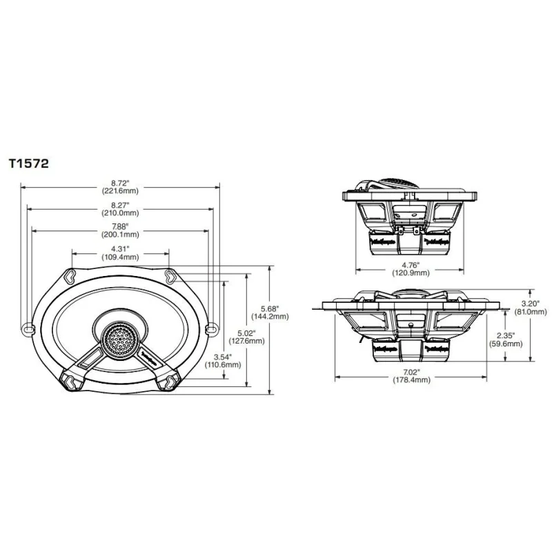 RockFord Fosgate T15725, Altavoces 5x7", coaxiales
