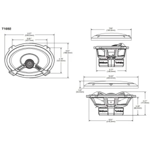 RockFord Fosgate T1692, Altavoces 6X9, 2 vías, potencia RMS 100W
